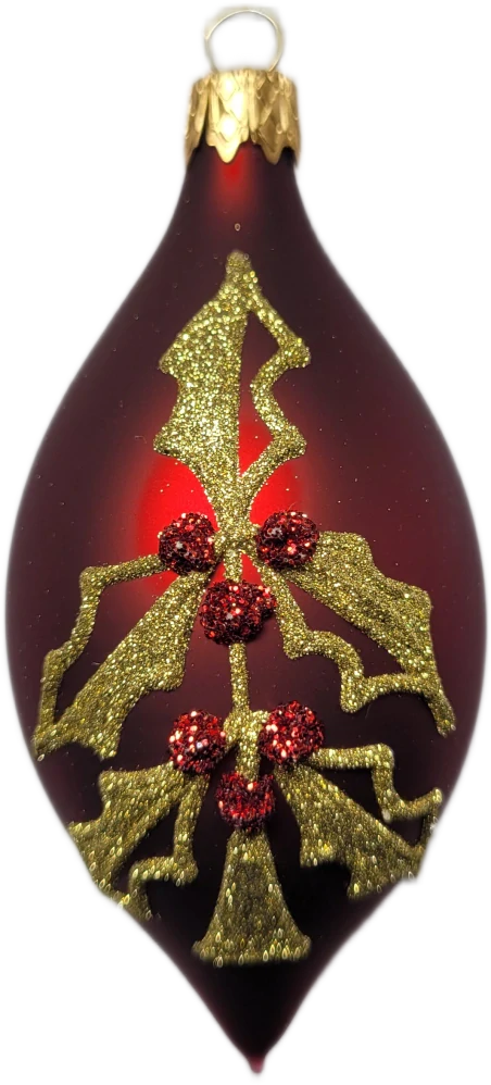 oliva 8x4cm / 4442 / bordo vánoční ozdoba