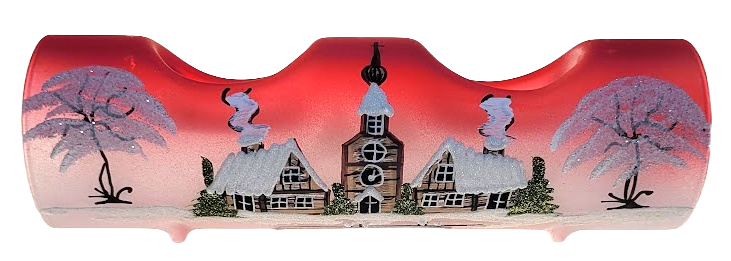 Válec 17cm červený na 2 čajové svíčky
