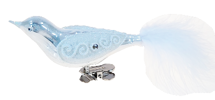 Vánoční ozdoba Pták 10,5cm bílý porcelán