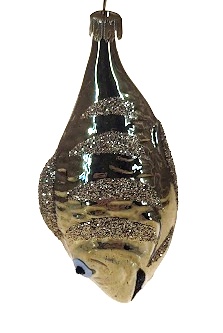 Vánoční ozdoba ryba 8cm zlatá