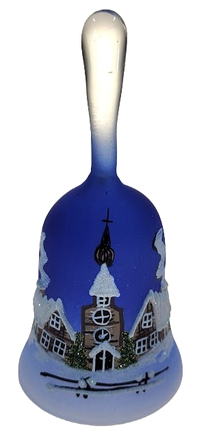 Zvonek držadlo 14cm modrý