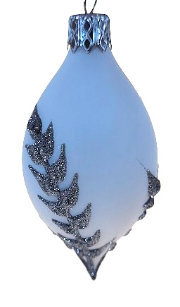 vánoční ozdoba oliva 8cm / 4628 / bílá pastel