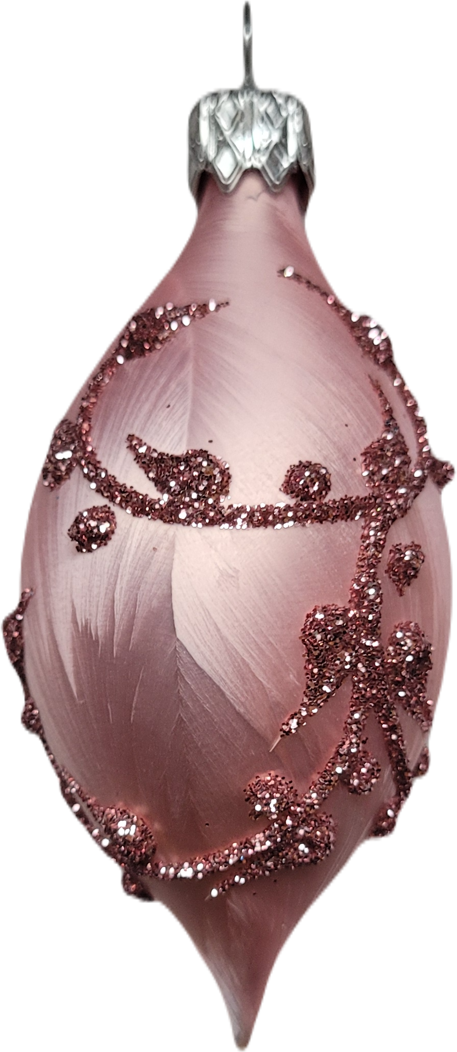 vánoční ozdoba oliva 8cm / 4767 / růžový mrazolak