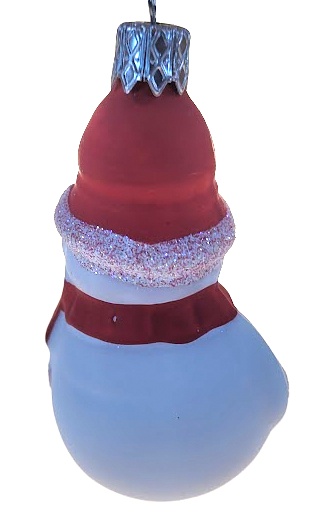 Vánoční ozdoba sněhulák sedící 7cm