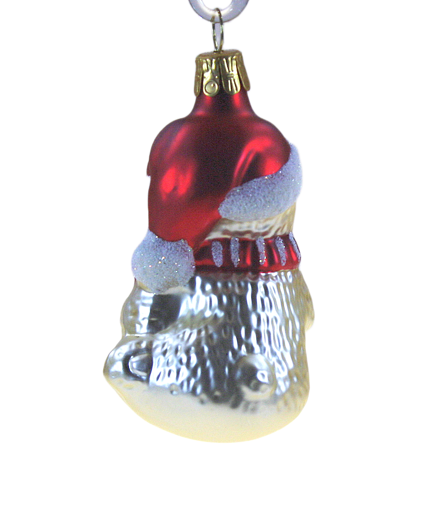 Vánoční figurka medvěd ponožka 7cm červený
