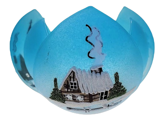 Leknín 12cm světle modrý svícen