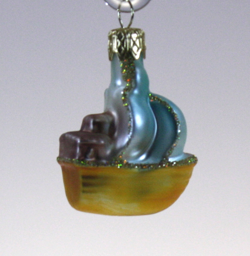 Vánoční figurka loď 3,5cm / zlatá