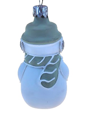 vánoční figurka sněhulák zvonek 6,5cm zelený