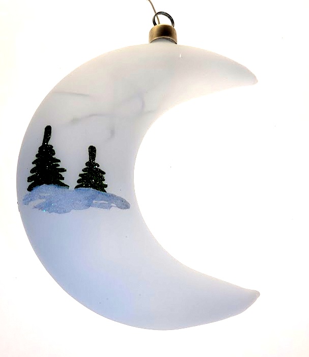 LED měsíc 15cm / bílá vánoční dekorace