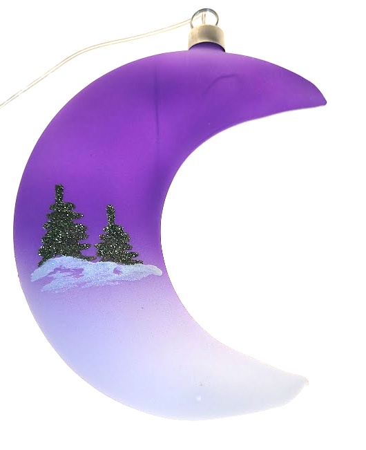 LED měsíc 15cm / fialová vánoční dekorace