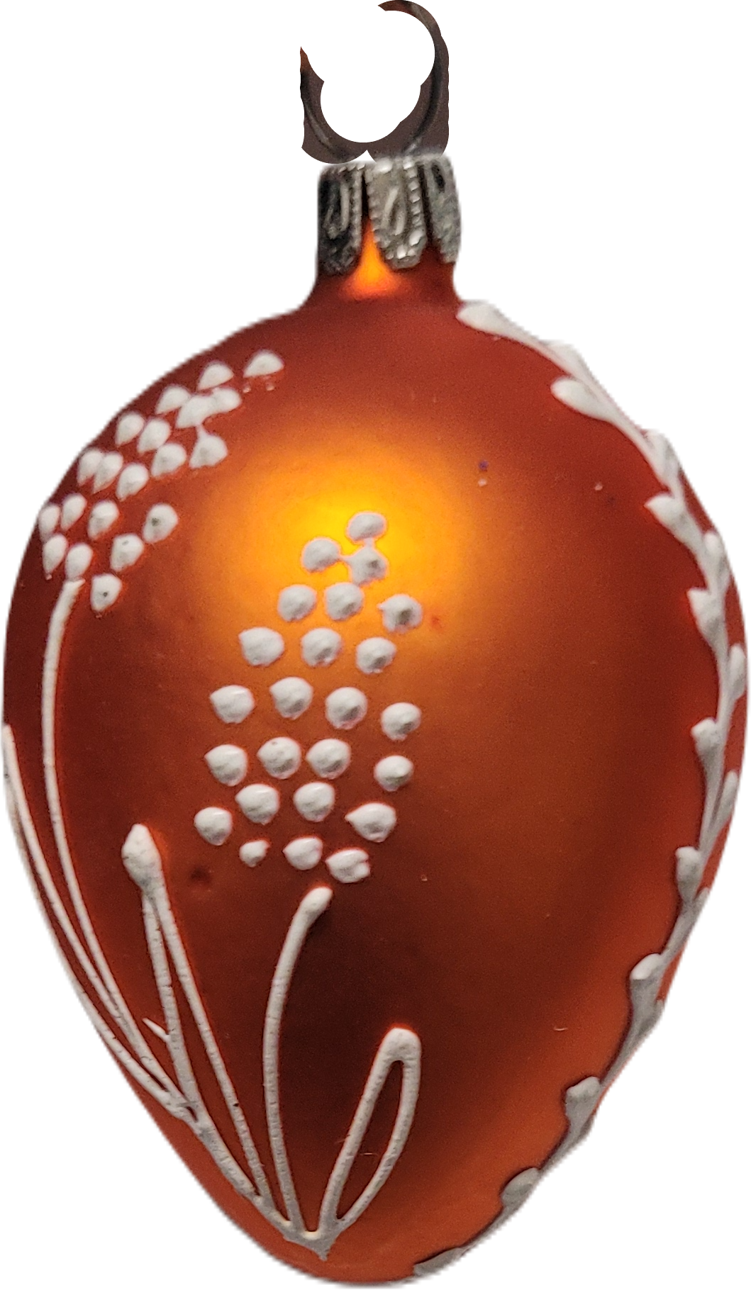 Velikonoční kraslice sklo / 17 / oranžová + bí.