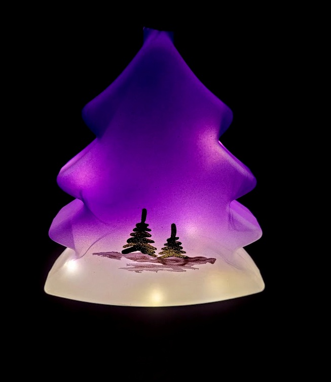 LED strom 16cm / fialová vánoční dekorace