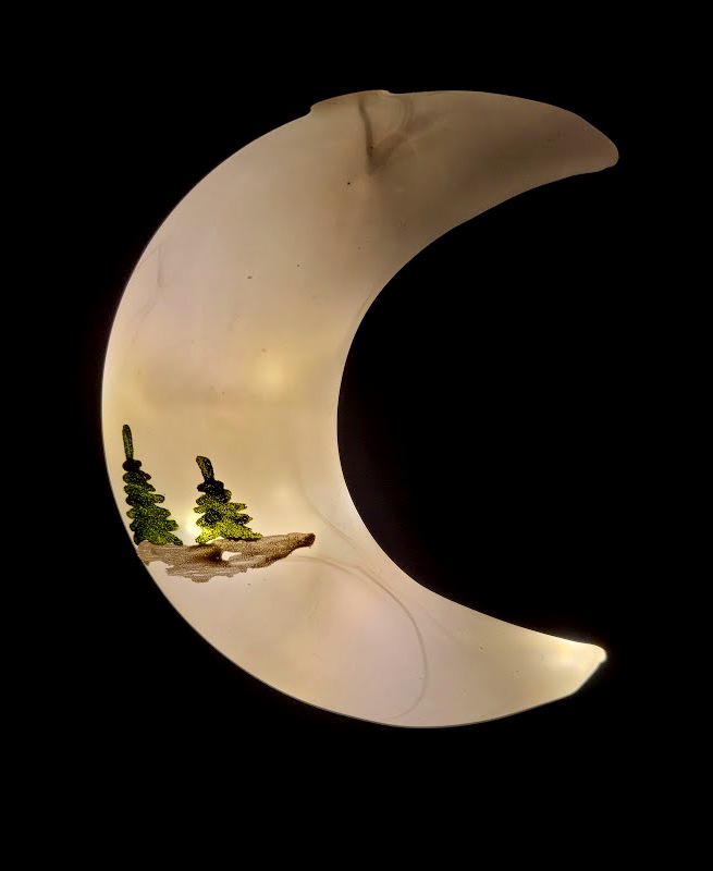 LED měsíc 15cm / bílá vánoční dekorace