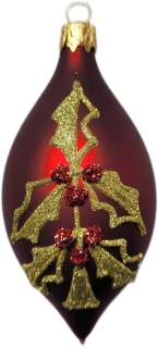 oliva 8x4cm / 4442 / bordo vánoční ozdoba
