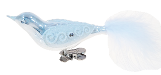 Vánoční ozdoba Pták 10,5cm bílý porcelán