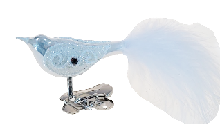 Vánoční ozdoba Ptáček 6cm bílý porcelán