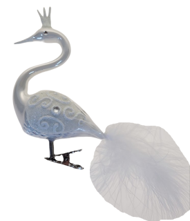 Vánoční ozdoba Labuť 11cm bílý porcelán