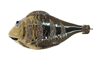Vánoční ozdoba ryba 8cm zlatá