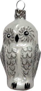 Vánoční figurka Sova 7cm / Bílá