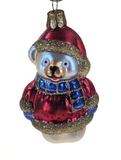 Medvěd šála 7cm vánoční figurka