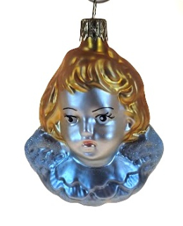 vánoční figurka anděl hlava 8cm / modrá