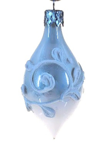vánoční ozdoba Oliva 8cm / 3471 / bílý porcelán