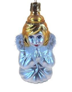 Anděl 7cm bílý vánoční figurka