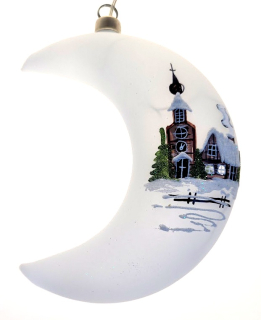 LED měsíc 15cm / bílá vánoční dekorace