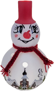 Sněhulák na svíčku 18cm / červený