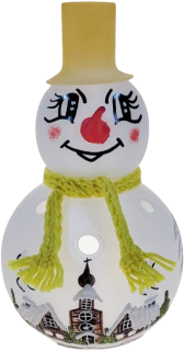 Sněhulák na svíčku 18cm / zlatý