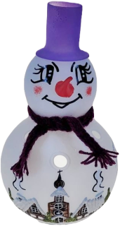 Sněhulák na svíčku 18cm / fialový