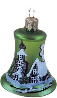 Zvonek 5,5cm / 4315 / zelená vánoční ozdoba