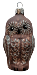 Vánoční figurka Sova 7cm / Hnědá pastel