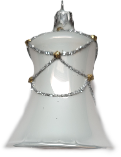 vánoční zvonek 5,5cm / 5570 / bílý porcelán