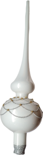 vánoční špice 28cm / 5570 / bílý porcelán