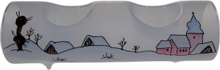 Svícen válec 2 svíčky 17cm / staročeská zima
